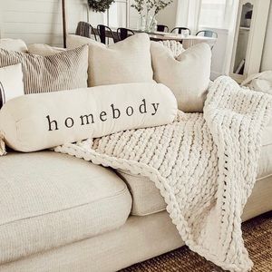 RESERVED ivory chunky knit throw blanket